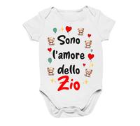 Body Neonato divertente Zio Sono l'amore dello Zio orsetti palloncini idea regalo Taglia 0-6 mesi