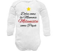 Body neonato divertenti dolce come la mamma Milanista come papà in caldo cotone (milandolce wcc 6-9 mesi)