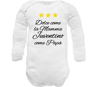 body neonato divertenti frase juventino dolce come la mamma tifoso come papà (Body neonato dolce Juventino in caldo cotone, 12-18 mesi)