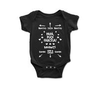Body Neonato Divertenti Papà a Manica Corta - Papà Puoi Farcela - Tutina Bimbo Unisex per la Festa del Papà 100% Cotone Morbido e Traspirante - Simpatica Idea Regalo Baby Shower - Nero- 0-6 mesi Nero
