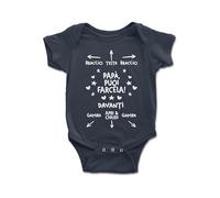 Body Neonato Divertenti Papà a Manica Corta - Papà Puoi Farcela - Tutina Bimbo Unisex per la Festa del Papà 100% Cotone Morbido e Traspirante - Simpatica Idea Regalo Baby Shower - Navy- 6-12 mesi
