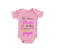 Body Neonato Femminuccia - Mi chiamo [ PERSONALIZZA NOME ] e sono la Principessa di Papà - Festa del papà - Bimba Padre - Idea Regalo