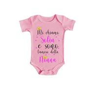 Body Neonato Femminuccia - Mi chiamo [ PERSONALIZZA NOME ] e sono l'Amore della Nonna - Nonnina - Nipotina Body - Idea Regalo