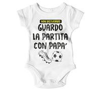 Body Neonato Festa del papà Bodino Guardo La Partita con papà Tutina Bimbo Manica Corta Idea Regalo Nascita