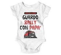 Body Neonato Festa del papà Bodino Guardo Rally con papà Tutina Bimbo Manica Corta Idea Regalo Nascita