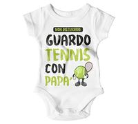 Body Neonato Festa del papà Bodino Guardo Tennis con papà Tutina Bimbo Manica Corta Idea Regalo Nascita