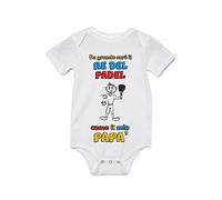 Body Neonato Festa del Papà - Body Neonato Divertenti - Da grande Sarò un Re del Padel Figo come il mio Papà - Idea Regalo Festa del Papà - Body Papà - Idea Regalo Papà
