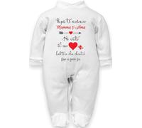 body neonato frase Papà mamma ti ama ho visto il suo cuore battere da dentro in manica corta e lunga di puro cotone