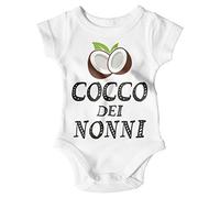 Body Neonato Il Cocco dei Nonni Bodino Nipote Festa dei Nonni Tutina Bimba Manica Corta Idea Regalo Nascita