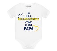 Body Neonato Io tifo Hellas Verona come il mio papà Manica Corta