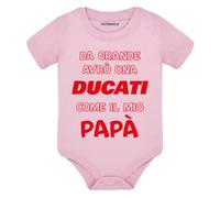 Body neonato manica corta Da grande avrò una ducati come il mio papà idea regalo