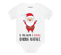 Body neonato manica corta Il mio nome è Natale Babbo Natale idea regalo Natale