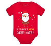 Body neonato manica corta Il mio nome è Natale Babbo Natale idea regalo Natale