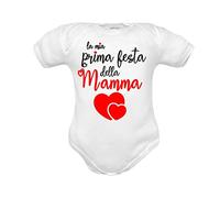 body neonato manica corta la mia prima festa della mamma in puro cotone idea regalo per la festa della mamma (1 festa wmm 18 mesi)