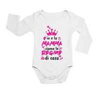 Body neonato manica lunga Io e la mamma siamo le regine di casa Idea regalo