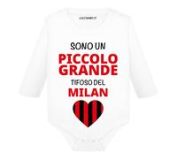 Body neonato manica lunga Sono un piccolo grande tifoso del Milan