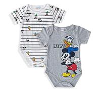 Body neonato mezze maniche Disney tutina Mickey Mouse set 2 pz in cotone 5375