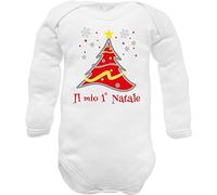 body neonato originali simpatici divertenti frase idea regalo nascita zia zio zii nonna nonno nonni fratellino sorellina mamma papà (body Natale manica lunga caldo cotone, 0-3 mesi)