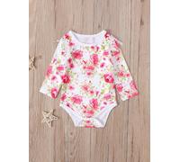 Body Neonato Pagliaccetto bambina maniche lunghe fiori rose tuta tutina B004