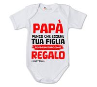 Body Neonato Papà PERSONALIZZABILE CON NOME Festa del papà Penso Che Essere Tua Figlia Possa bastare Come Regalo bodino divertente Idea regalo Taglia 12-18 mesi