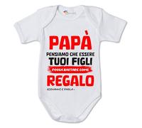 Body Neonato Papà PERSONALIZZABILE CON NOME Festa del papà Penso Che Essere Tuoi Figli Possa bastare Come Regalo bodino divertente Idea regalo Taglia 0-6 mesi