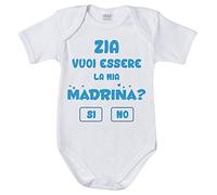 Body neonato personalizzabile con nome zia vuoi essere la mia madrina? 1 mese Manica corta