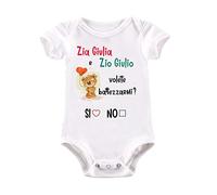 Body neonato personalizzabile con nome zia zio volete battezzarmi battesimo 100% cotone manica corta nascita idea regalo - 12-18 mesi