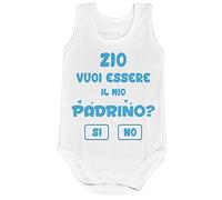 Body neonato personalizzabile con nome zio vuoi essere il mio padrino? 1 mese Giromanica