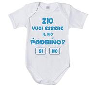 Body neonato personalizzabile con nome zio vuoi essere il mio padrino? 9 mesi Manica corta