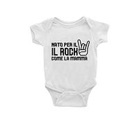 Body Neonato Rock - Baby Rock - Nato per il Rock - Come la mia Mamma - Body da Neonato simpatico - Idea Regalo Body Neonato - Body Neonato Musica - Bambino Rock - Idea Regalo - TAGLIA 12-18 MESI