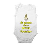 Body Neonato Smanicato Divertente - Da grande anche io sarò un finanziere - Idea Regalo
