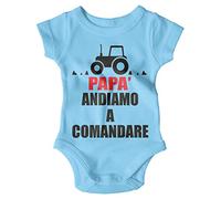 Body Neonato Trattore Festa del papà Andiamo a Comandare Bodino Manica Corta Idea Regalo Nascita Tutina Neonato Bimbo