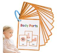 Body Parts English Flash Cards - Set di cinque carte tascabili inglesi, 15 pezzi di schede flash per il corpo, parole vocabolario flashcard didattica didattica per bambini