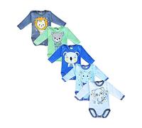Body per neonati a manica lunga con stampa | 100% cotone | Body per bambine e bambini | Vari colori e stampe divertenti | Multipack da 5 pezzi (Mix colors 6, 86)