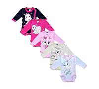 Body per neonati a manica lunga con stampa | 100% cotone | Body per bambine e bambini | Vari colori e stampe divertenti | Multipack da 5 pezzi (Mix colors 3, 62)