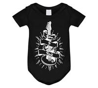 Body per neonato adatto ad amanti della musica rock (Nero, 3 mesi, born-rock)