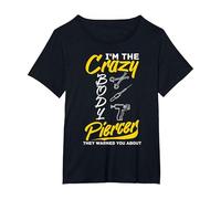 Body Piercer Gun Dermal Piercing Impianti Citazioni Maglietta, Donna Plus-Size, Nero, 4X