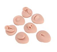 Body Piercing Practice Part Model 6Pcs Modello in Silicone Morbido Parte del Corpo, Orecchio Occhio Naso Bocca Lingua e Piercing Al Ventre Modello di Simulazione, Modello di (Colore della pelle medio)