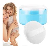Body Powder Container, Portable Bath Dusting Storage, Puff Holder Dispenser, Refillable Cosmetic Jar, Travel-Friendly Case for Talcum, Loose Powder Application, 3.54x3.54x2.36 In