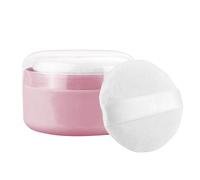 Body Powder Container, Portable Dusting Holder with Soft Puff, Refillable Storage for Bath Talcum and Loose Powder, Travel-Friendly Jar for Baby Care, beauty products, Vanity Use 3.54x3.54x2.36 Inches