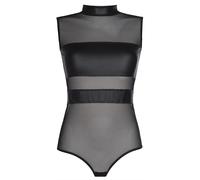 Body Provocante Di Axami Con Tulle E Aspetto In Lattice - Collo Alto Elegante