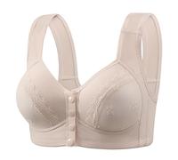 Body rosa Sexy New Front Buckle Without Ring Vest Tipo Middle and Elderly Underwear Lace Large Size Bra Ladies Bra Mestruale Maternità, grigio, 44