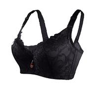 Body Schiena Scoperta Pull Up Invisibile Biancheria Intima Sottile da Donna a Coppa Intera Plus Size Reggiseno Sportivo Senza Fili a Cinque Reggiseno Schiena Scoperta (Black, 40/90E)