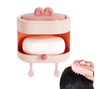 Body Scrubber, Double-Sided Bath Brush, Cleansing Loofah with Soap Holder, Soft & Shower Scrubber, Deep-Cleansing Skin Care Tool (Includes Hook), Spa Essential for Home, Travel