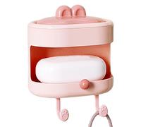 Body Scrubber, Double-Sided Bath Brush, Pink, Green Soap Holder Design, Easy to, (1 Piece), for Skin Care Routine - Cleansing Routine