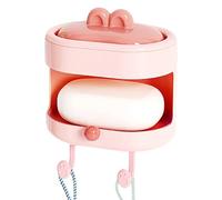 Body Scrubber, Double Sided Bath Brush, Scrubbing Loofah with Built In Soap Holder & Hanging Hook, Skin Cleansing Scrubber for Daily Shower Personal Care Routine, Pink and Green