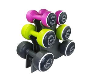 Body Sculpture BW108T Smart Dumbbell Tower | Grigio/Rosa/Verde, 1,5 kg, 3 kg e 5 kg Set Inclusi
