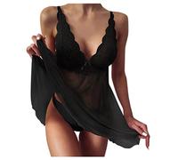 Body Sexydonna Lingerie Lingerie Sexydonna Hot Sexy Pajamas Biancheria Intima Trasparente Donne Pizzo Abito Bretelle Travestimento Sexy Hot per Donna Rosso Black L
