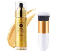 Body Shimmer Oil, Spray Glitter per Corpo, Olio Corpo Scintillante, Corpo Luminizer, Illuminatore Liquido Impermeabile, Trucco Highlighter Lunga Durata Brillantini per Viso Corpo Gamba (Oro Lucide)