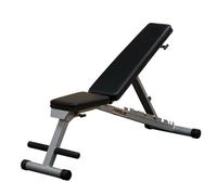 Body-Solid Powerline - Panca pieghevole con 7 posizioni, regolabile, per palestra domestica, inclinazione/declino, nessun montaggio richiesto, argento/nero